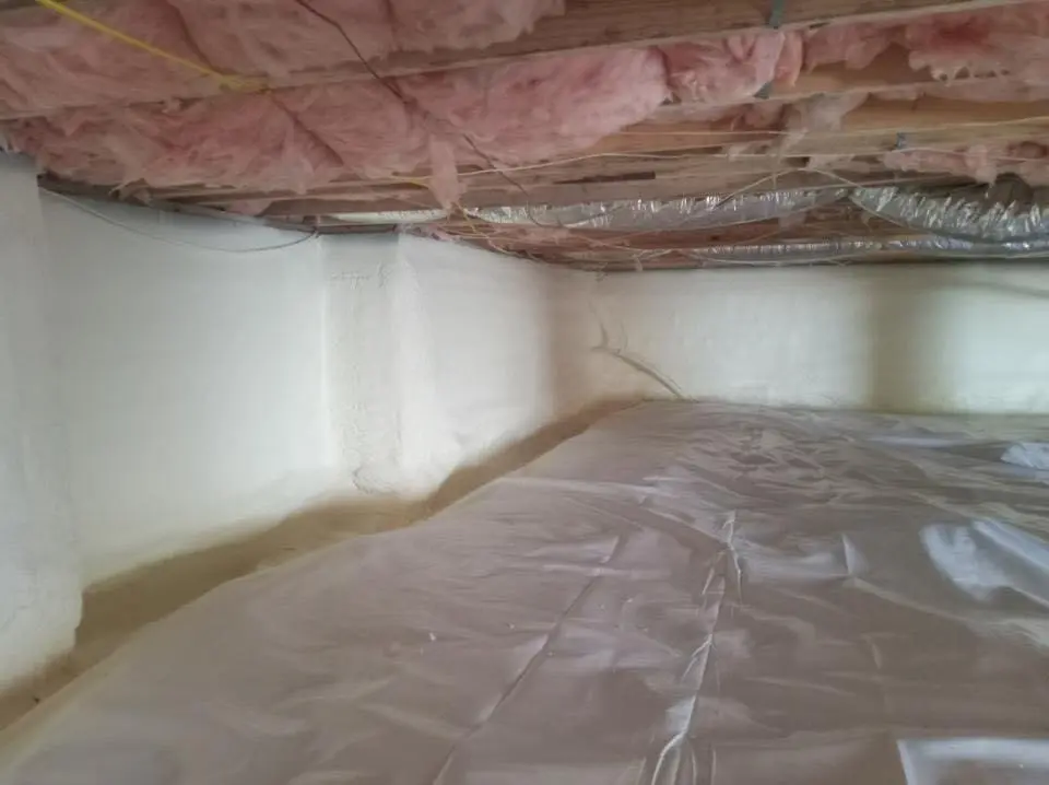 Crawl space encapsulation with closed-cell spray foam for Roof Leak Repair in Lake Bluff